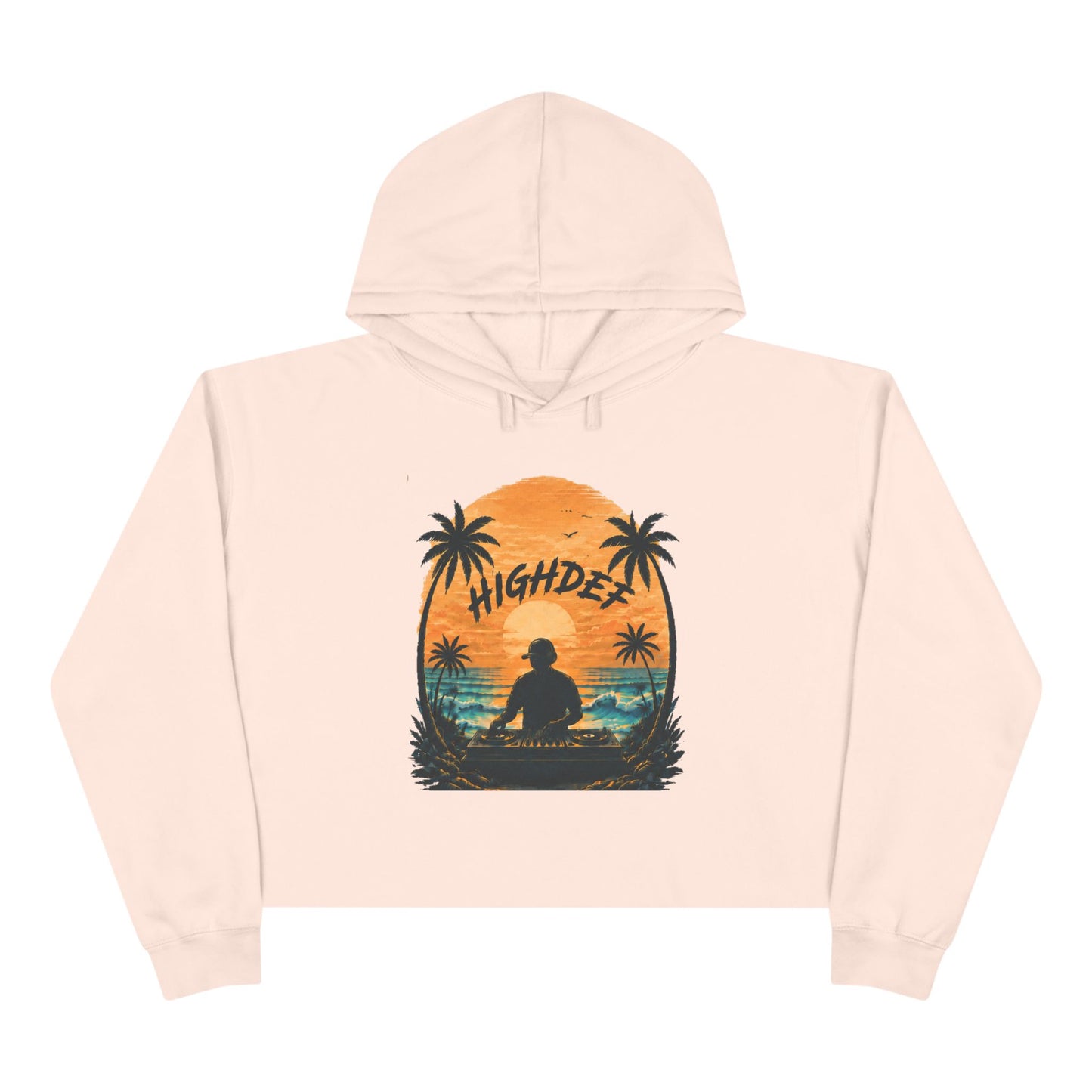 Highde Surf Sunset Crop Hoodie — Retro Palm Beach Vibes