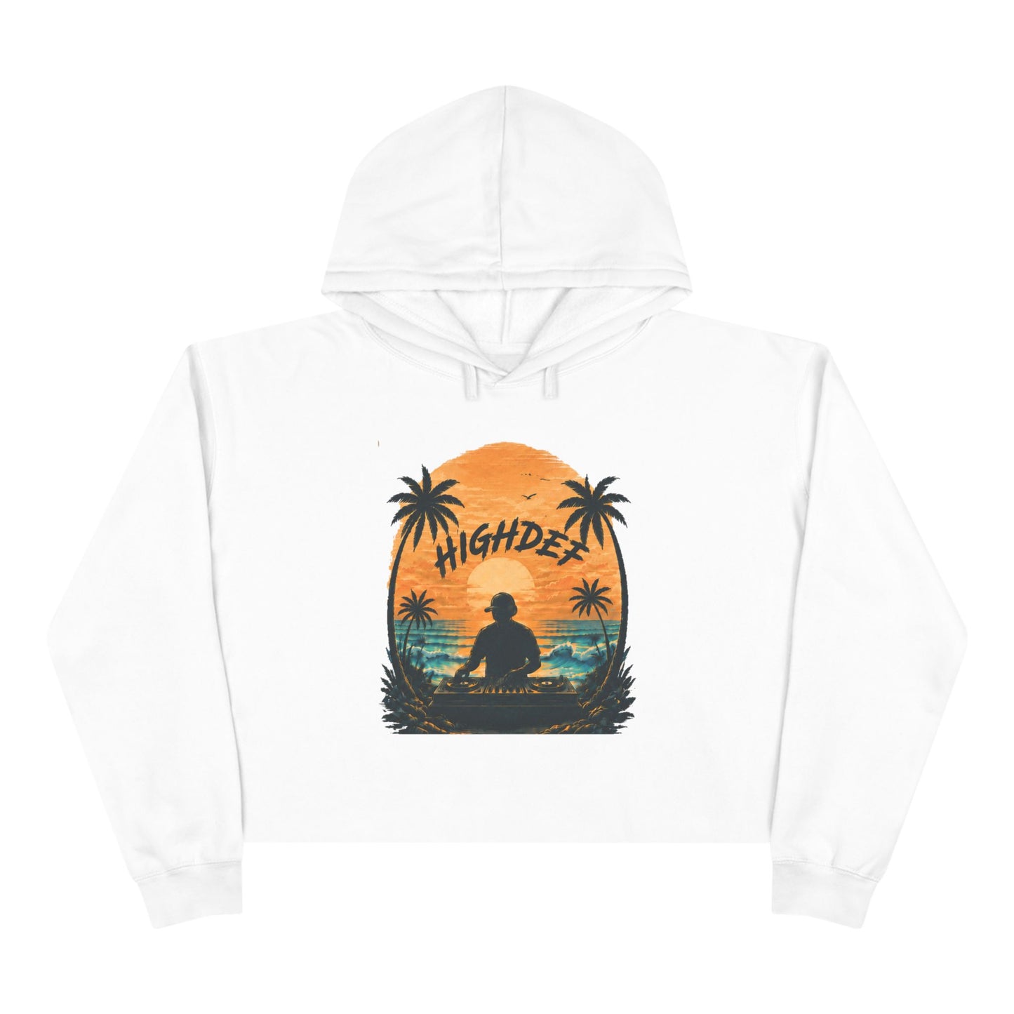 Highde Surf Sunset Crop Hoodie — Retro Palm Beach Vibes