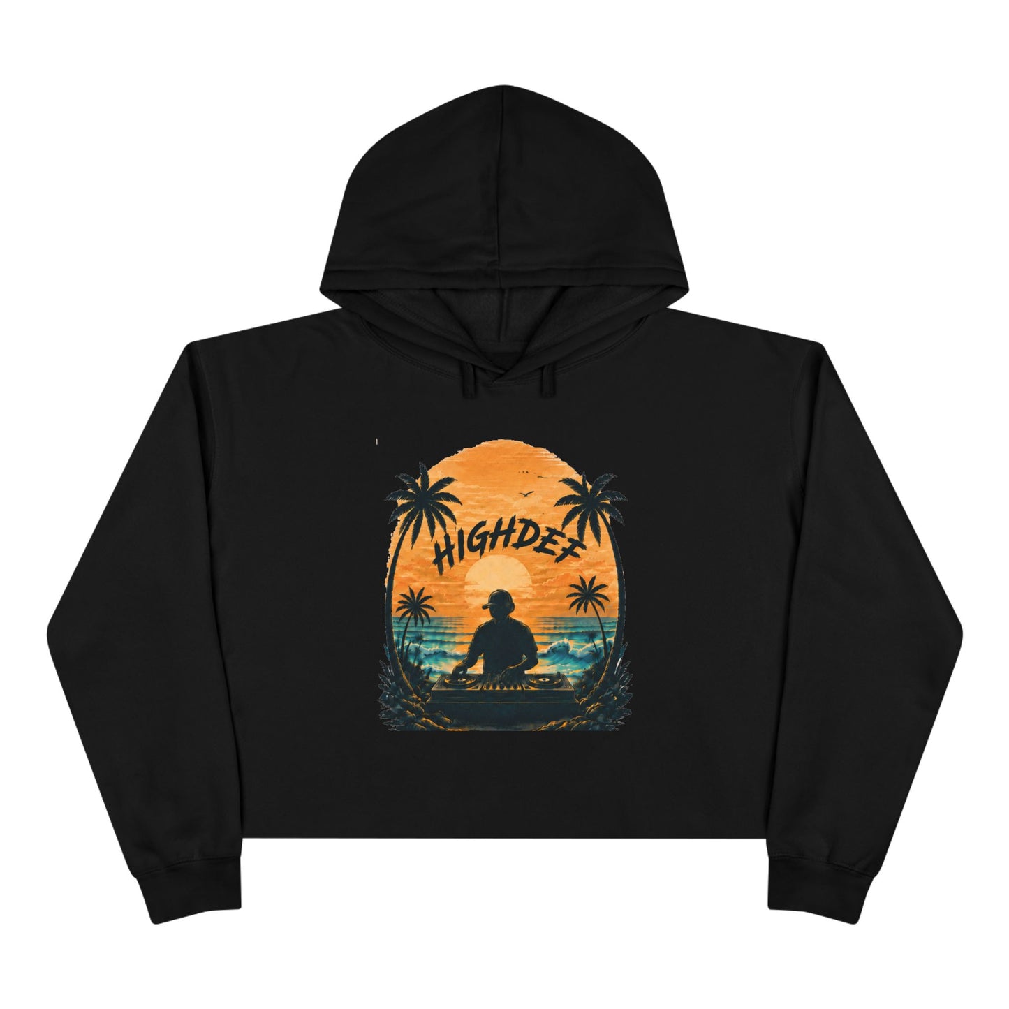 Highde Surf Sunset Crop Hoodie — Retro Palm Beach Vibes